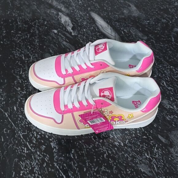 BRAND NEW  WOMEN'S BARBIES BY MATTEL PINK CASUAL COURT SNEAKER - Picture 11 of 16